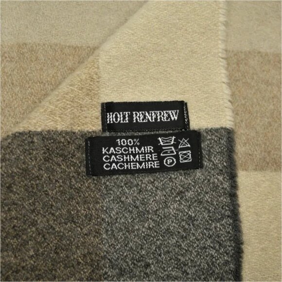 HOLT RENFREW 100% Cashmere Scarf 11" X 62" - Picture 4 of 4